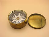 Early 19th century French brass cased compass signed BURON PARIS.